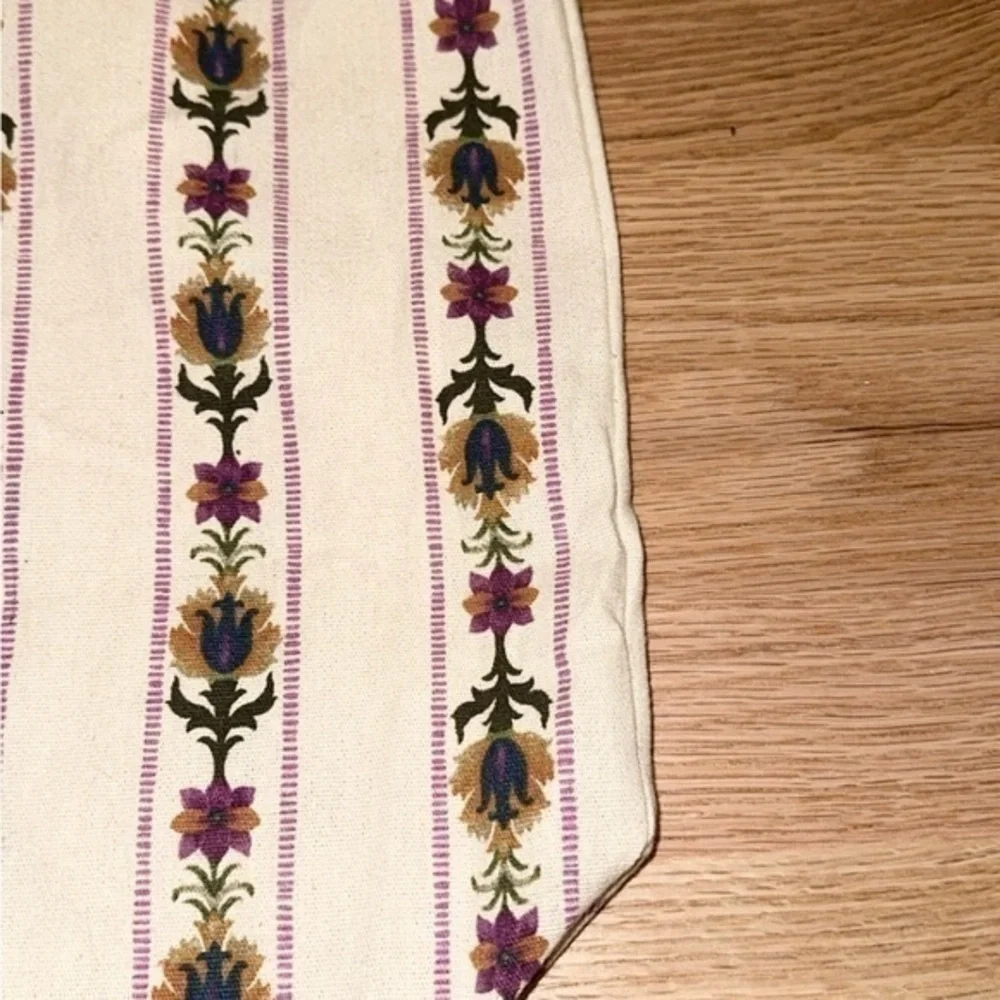 SÉZANE Floral Striped Block Print Boho Canvas Shoulder‎ Tote Bag